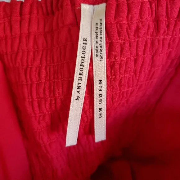 Anthropologie Red Strapless Midi Dress - Picture 5 of 6